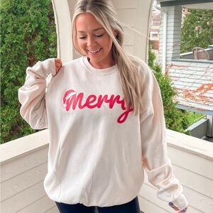 NWOT Merry Santa Hat Sweatshirt